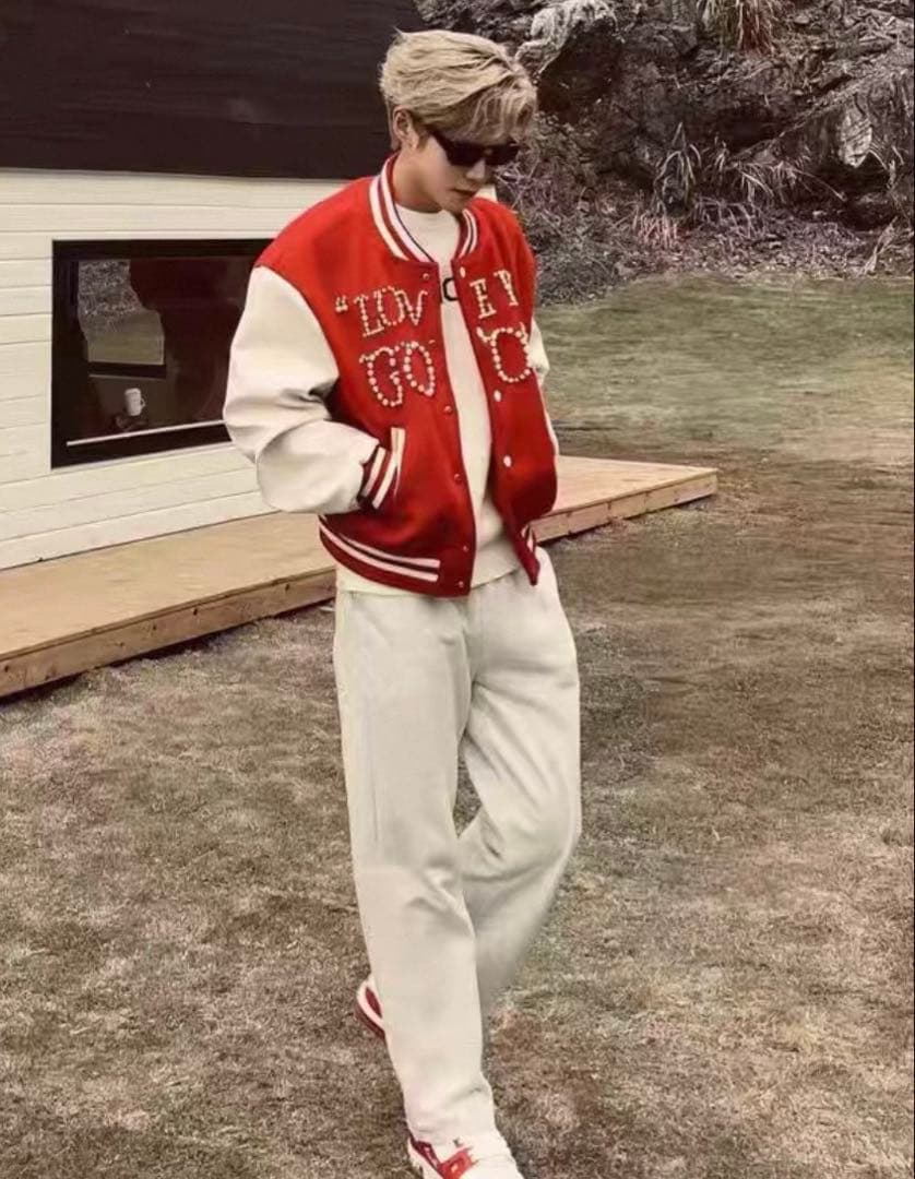 パールロゴスタジャン 韓国ファッション GD ジヨン ジードラゴン KーPOP