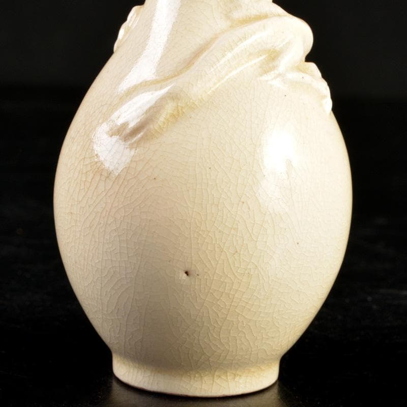 薩摩焼　白薩摩　龍貼り付け　振出　合わせ箱　V　R7395