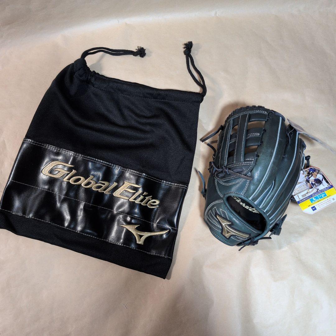 ミズノ:少年軟式グラブ:左投げ用:外野手:桑原将志モデル:サイズL:色グリーン系