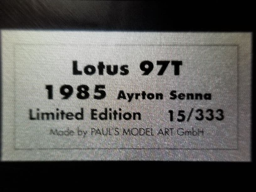 【希望価格応相談】アイルトンセナ 1/8 ミニチャンプス ロータス97T