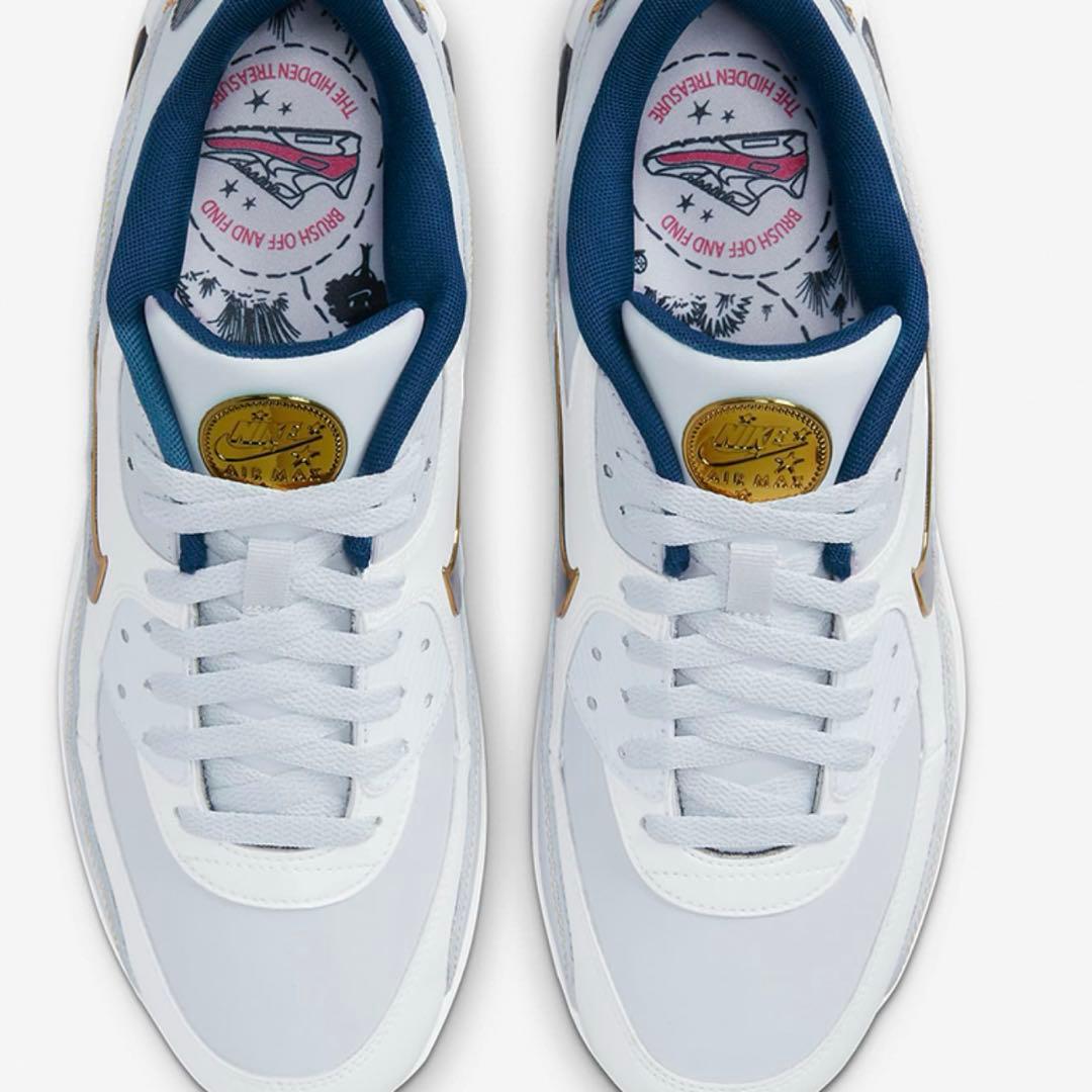 新品未使用　Nike Air Max 90 ホワイト/ネイビー/ゴールド