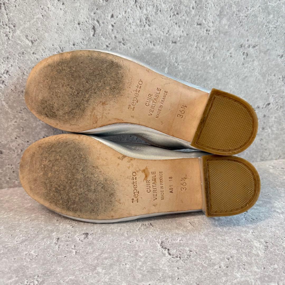 美品✨ Repetto Camille バレエリーナ 36 1/2 シルバー