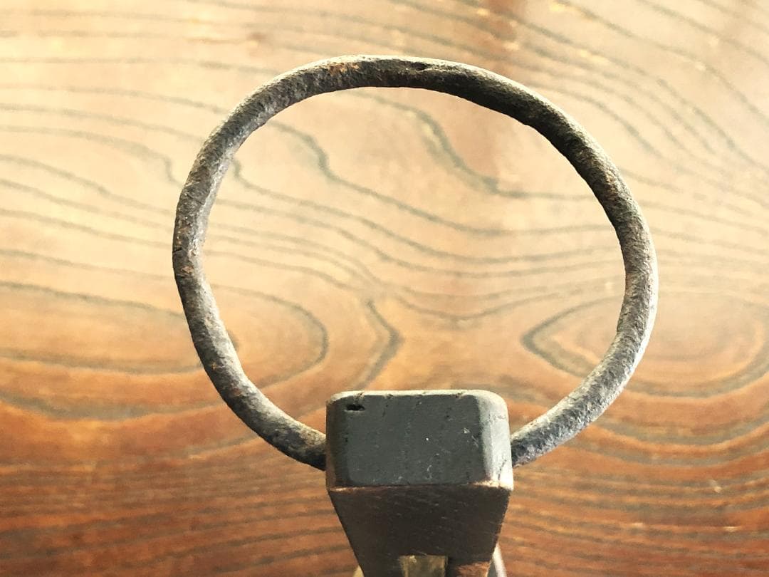 【 高低可変杢燭台 】　天然杢製　66ｃｍ　江戸時代　僅少品