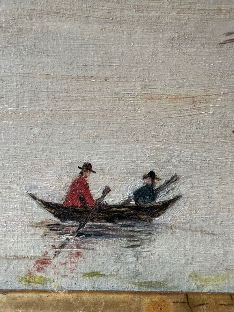 アンティーク　絵画　油絵　額付き　インテリア　装飾　1800年代　アメリカ