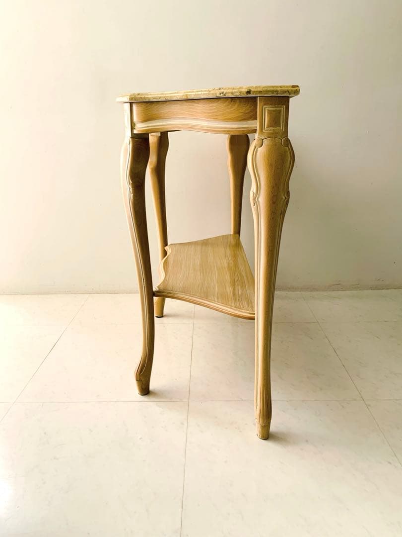 美品】イタリア製 輸入家具ガリンベルティ コンソールテーブル 大理石 猫脚 象嵌