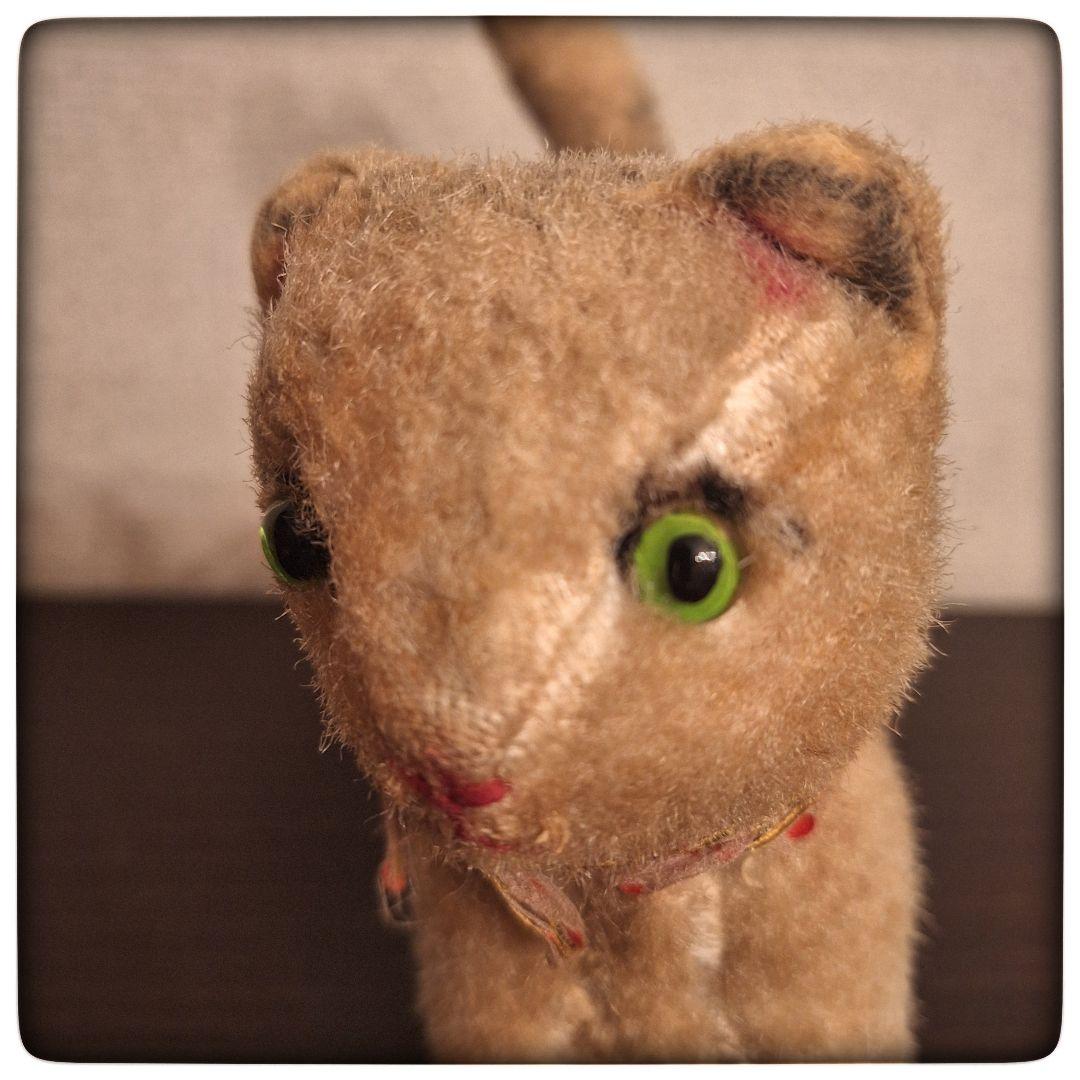 【ヴィンテージ キャット モヘア】 立ち姿 猫 ぬいぐるみ