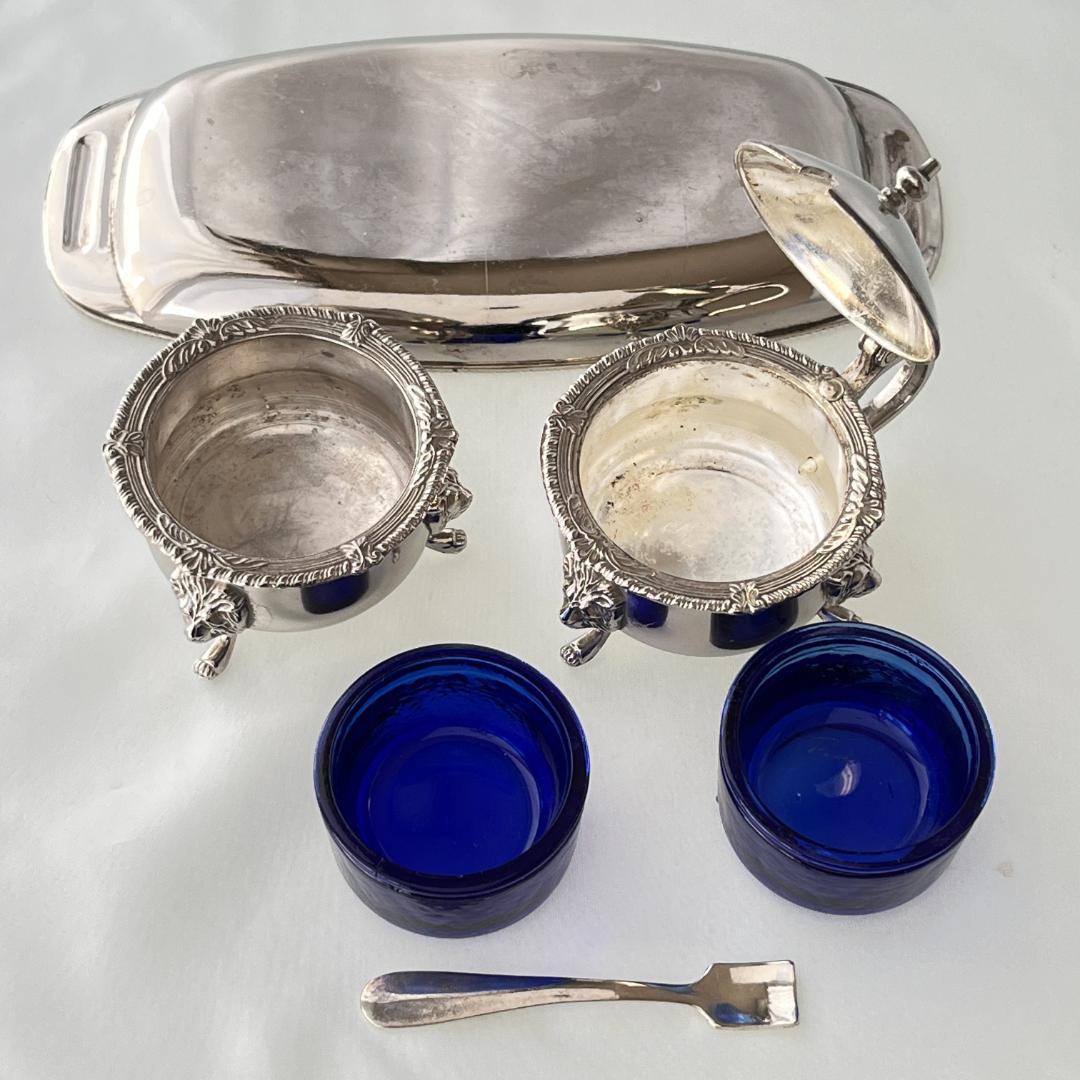 【英国】ライオンのコンディメントセット 専用スプーン / ガラスライナー