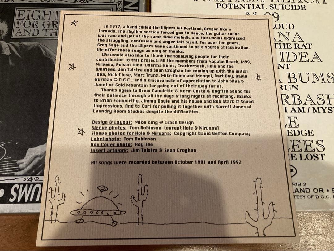 WIPERS tribute 7”BOX カラーvinyl nirvana