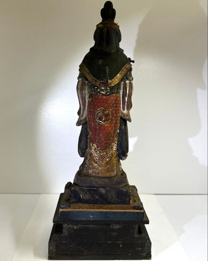 専用桃山~江戸初期木彫鬼子母神玉眼仏像高さ約49㎝　東Y8-0203☆2Fトトチ