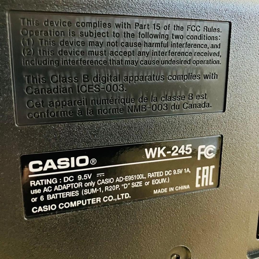【美品】CASIO 電子キーボード WK-245 動作品 カシオ 76鍵盤