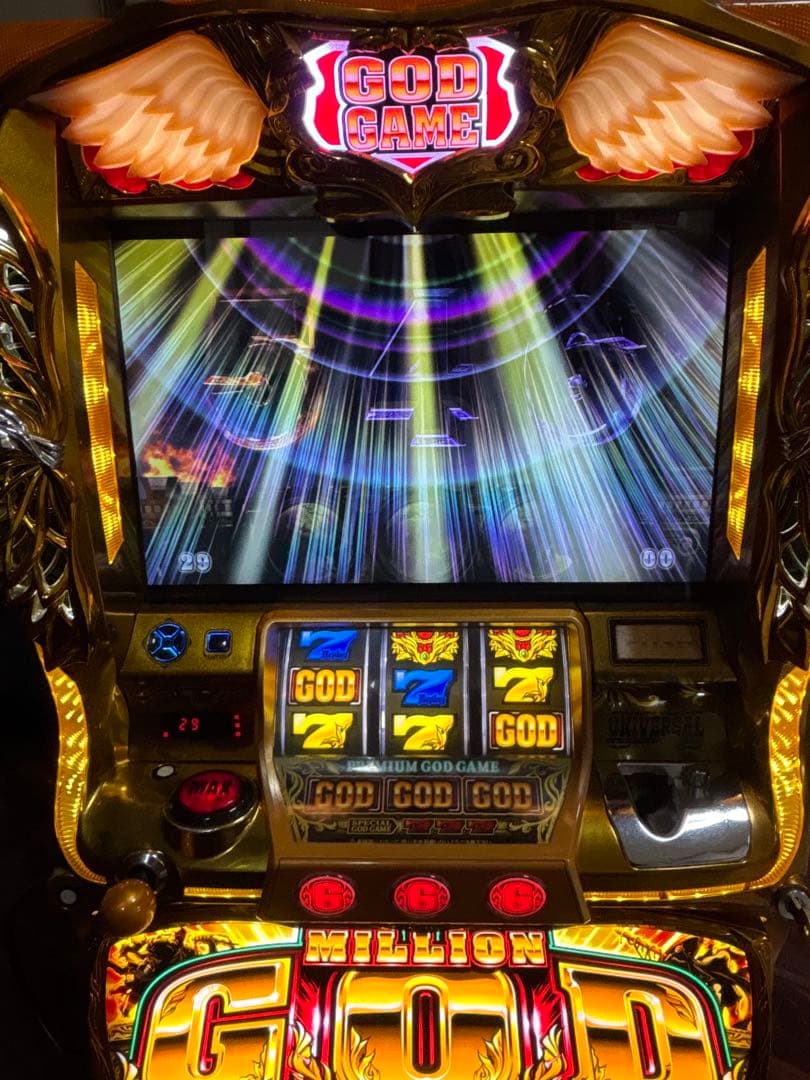 【なー送料無料】名機！ミリオンゴッド 神々の凱旋 ユニバーサル 不要機付