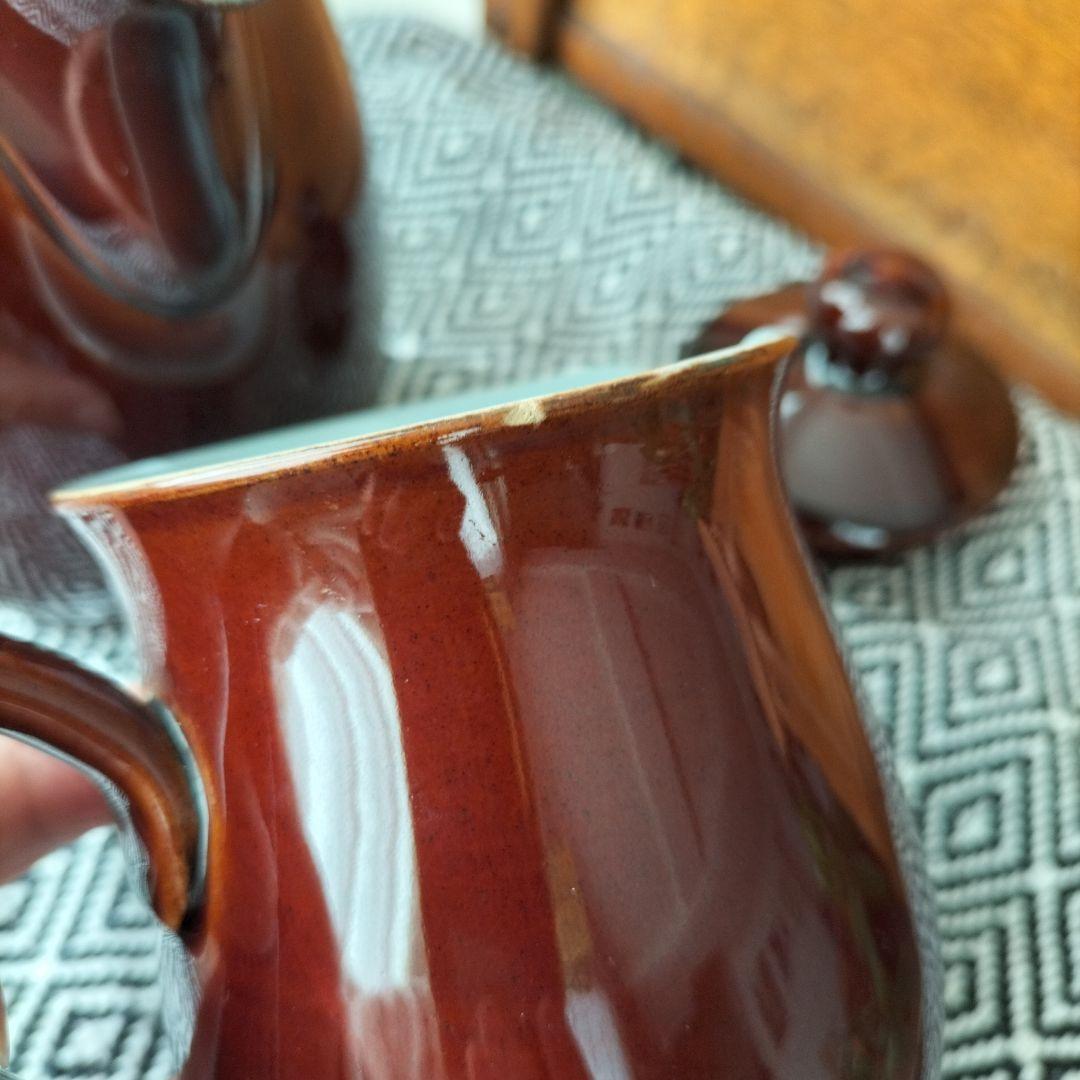 イギリス　ビンテージ　denby コーヒーポット　＆　クリーマー