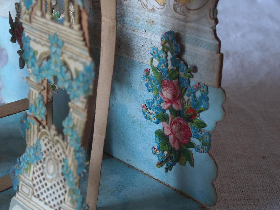 天使と花の装飾のペーパーデコレーション ヴィクトリアン期ペーパークラフトK400