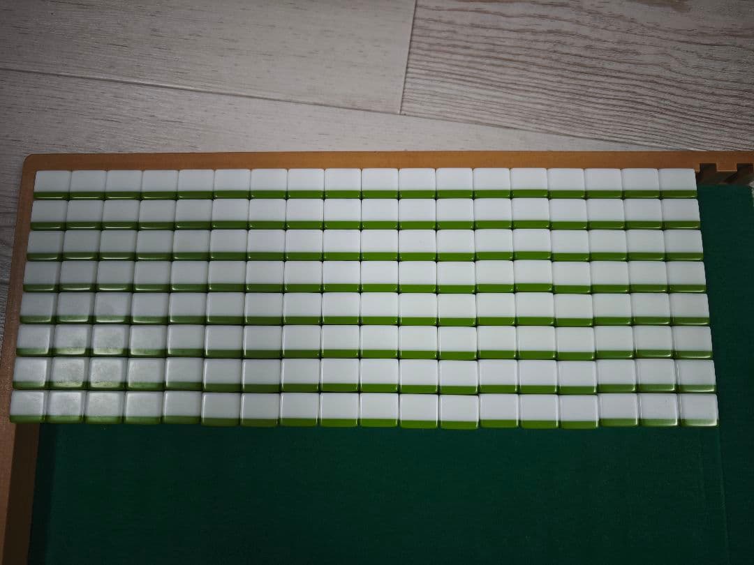 AM-7901A型　雀豪MK3 (マーク3）麻雀牌セット 緑　　　　トレイ付き