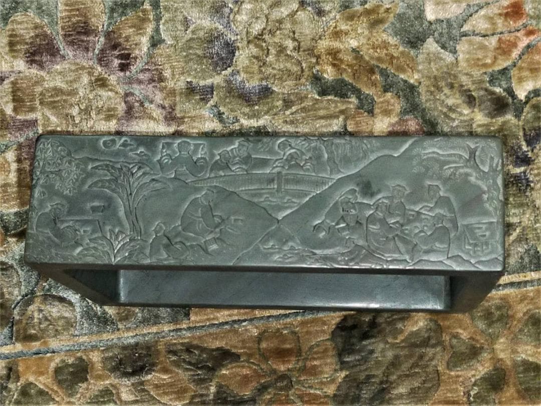 ♥中国　硯　特大　蘭亭硯　8.1ｋｇ　骨董品　端渓硯