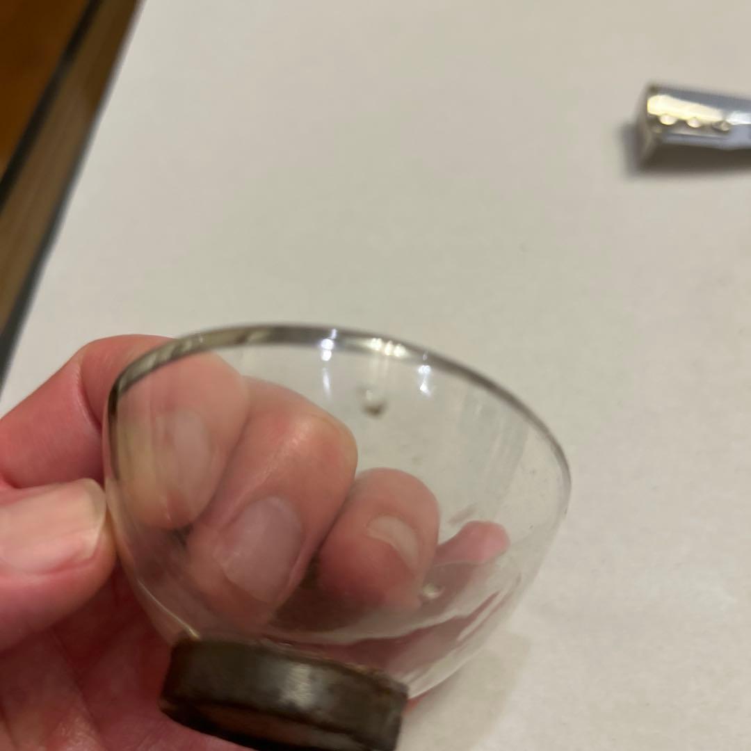 【値引き】大正ガラス　盃　お猪口　吹きガラス　気泡ガラス　クリアガラス　蔵出し
