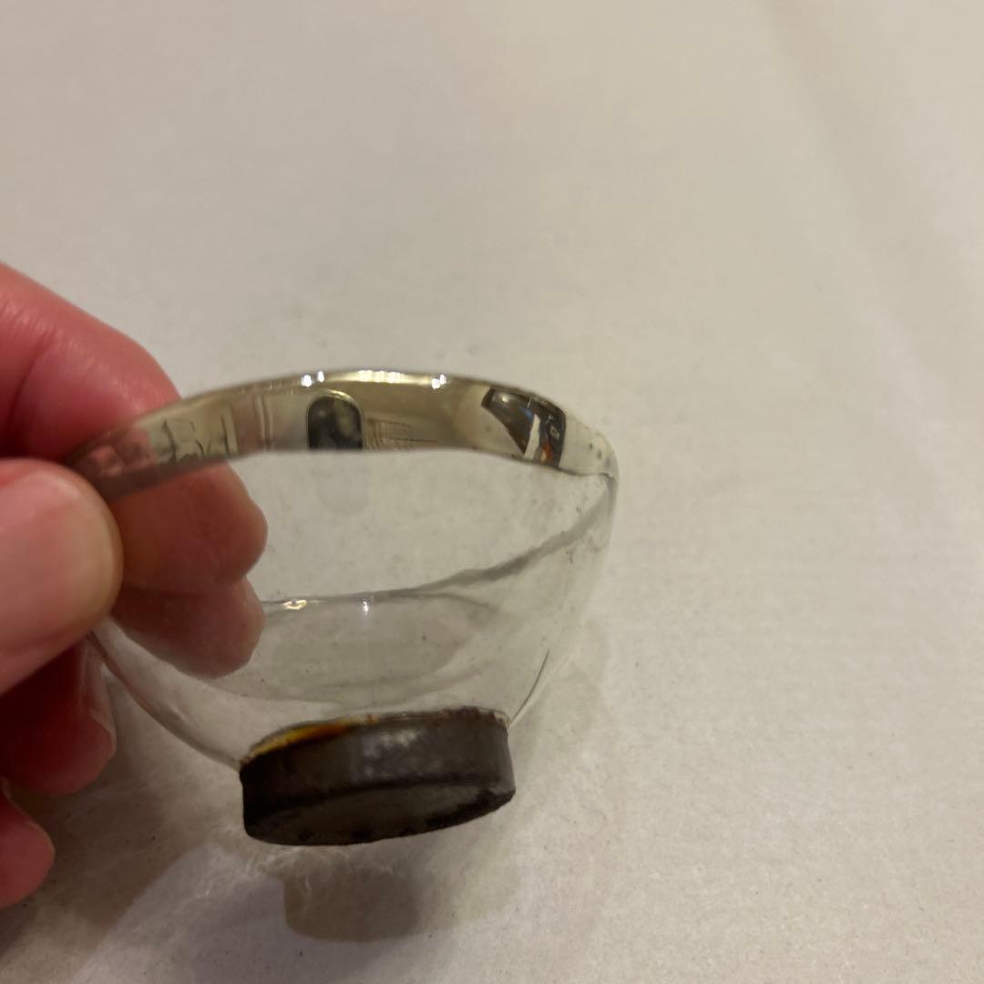 【値引き】大正ガラス　盃　お猪口　吹きガラス　気泡ガラス　クリアガラス　蔵出し