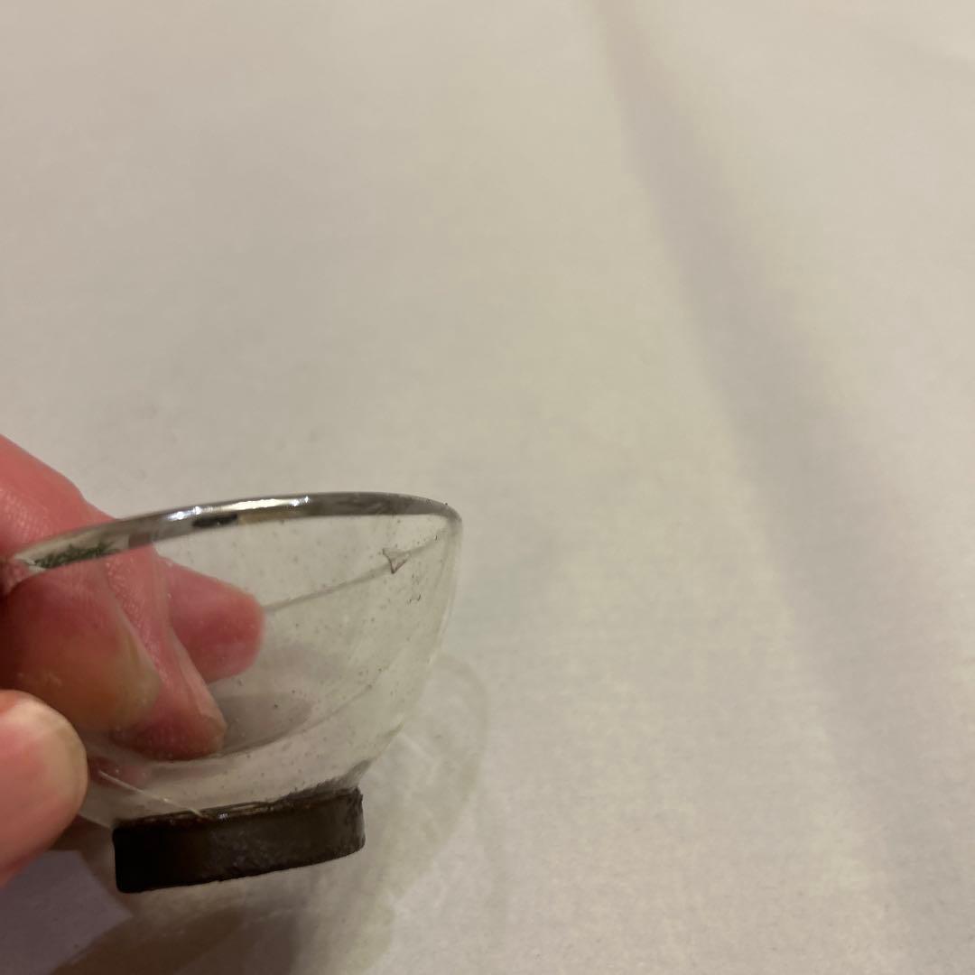 【値引き】大正ガラス　盃　お猪口　吹きガラス　気泡ガラス　クリアガラス　蔵出し