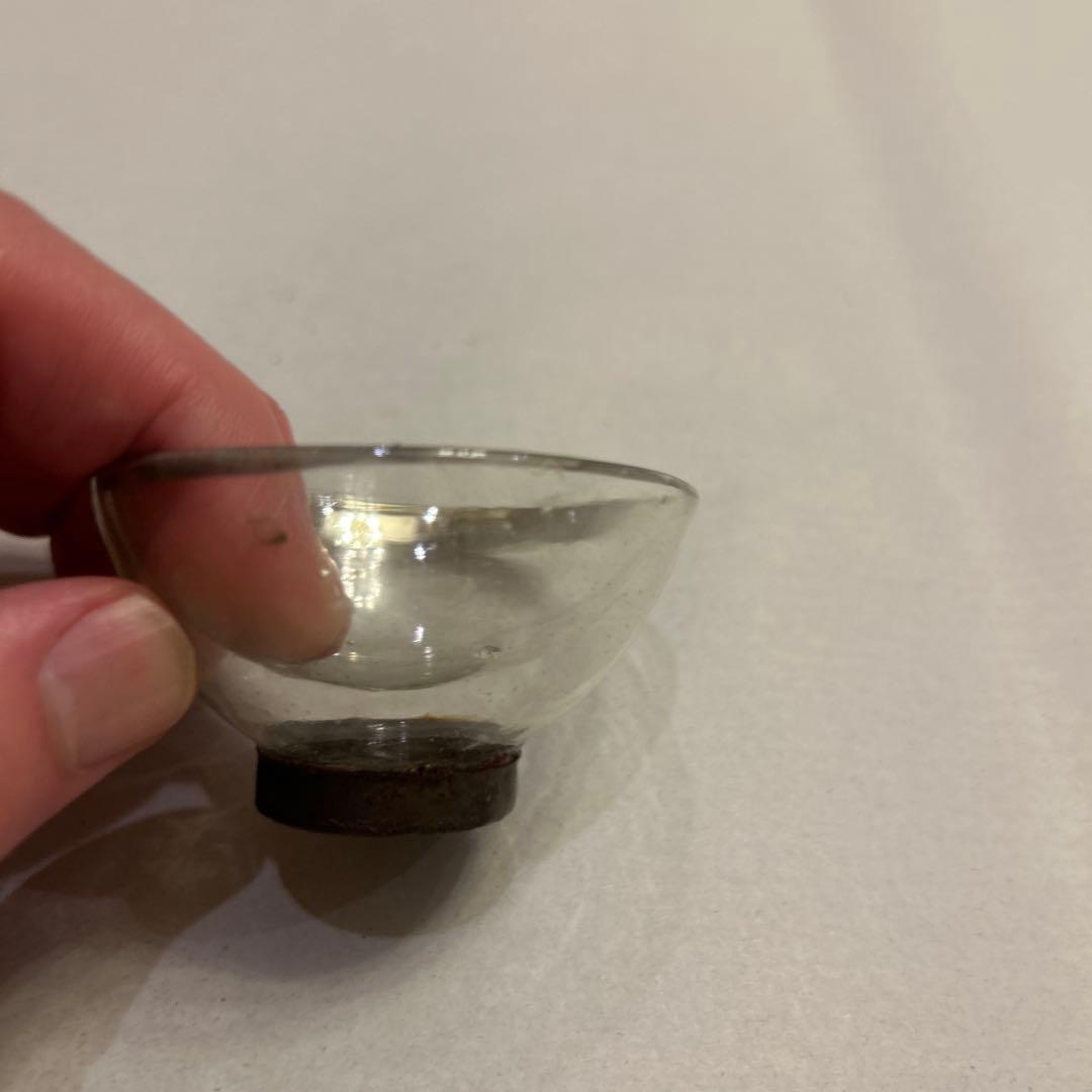 【値引き】大正ガラス　盃　お猪口　吹きガラス　気泡ガラス　クリアガラス　蔵出し