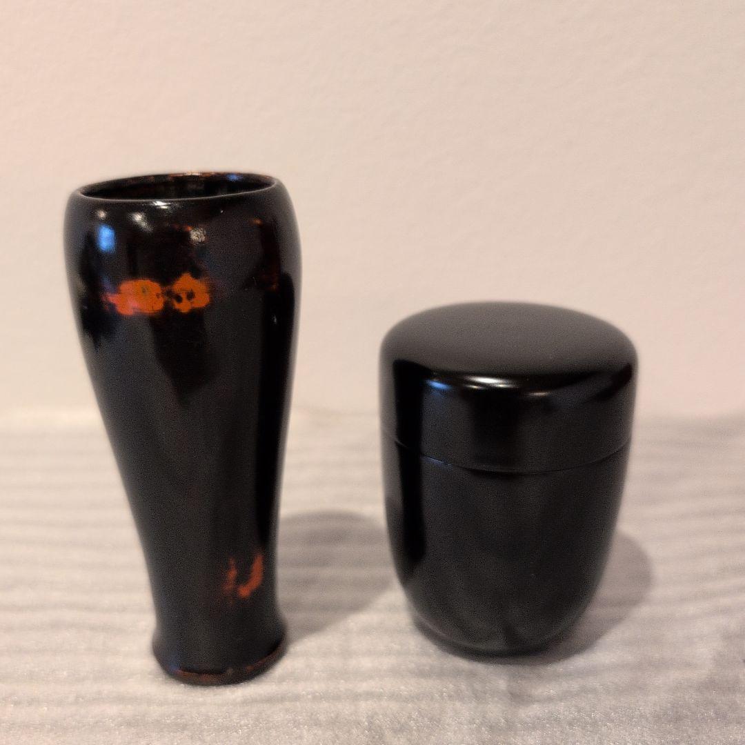 山口茂造（茶碗　振出　茶巾たて）　朱塗 茶箱セット 茶道具