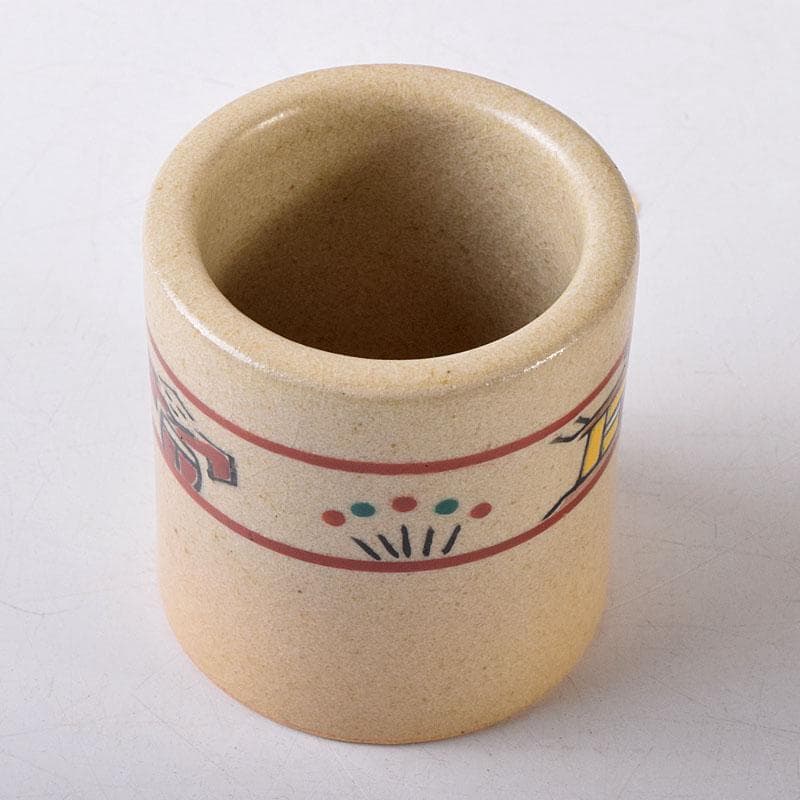 茶道具　赤膚焼　赤膚山元窯　七代　古瀬堯三昨　奈良絵　蓋置　共布共箱　V8206