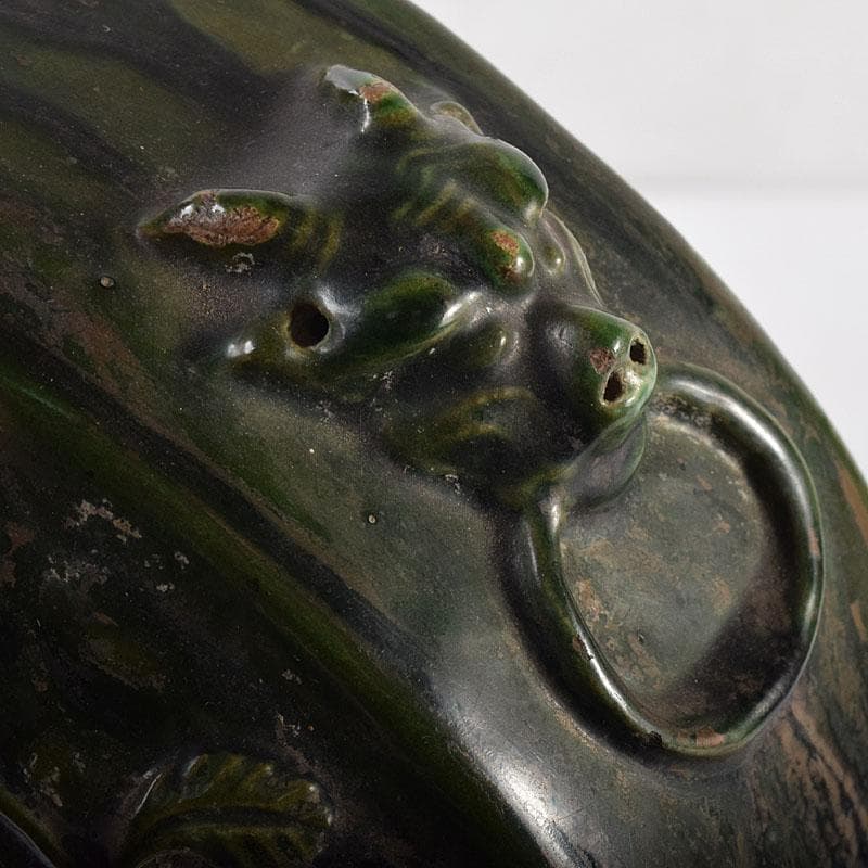 beach　刻花文　扁壷　花瓶　高さ約34cm　時代箱　V　R8628H