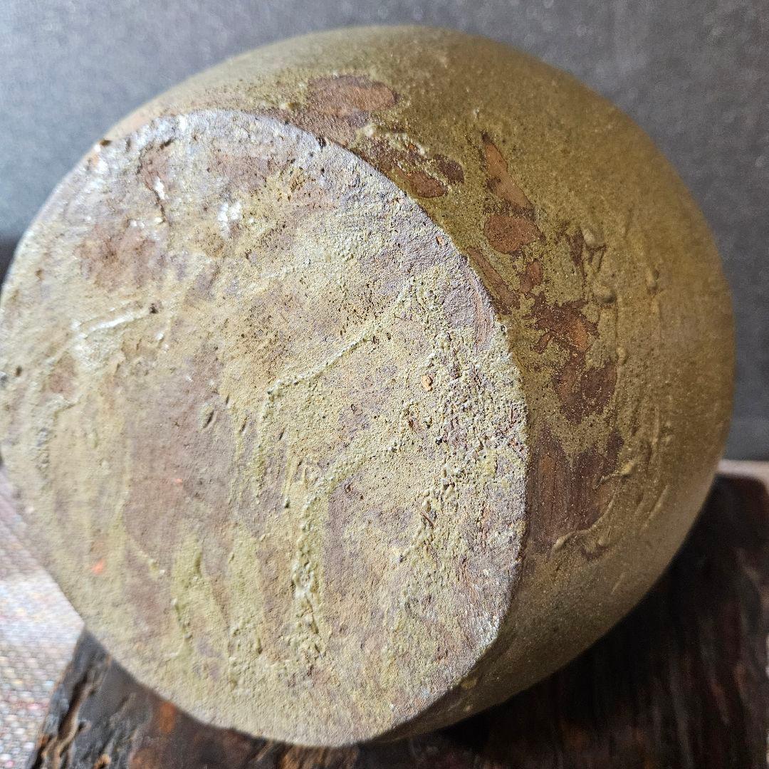 明治時代　薩摩焼系　苗代川焼系　緑釉　雲助　うんすけ　甕　壺　花入れ　オブジェ