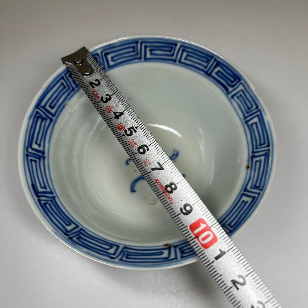 中国清朝時代　古染付レンゲ、鉢5客　東Y7-1022☆2Fタニチ