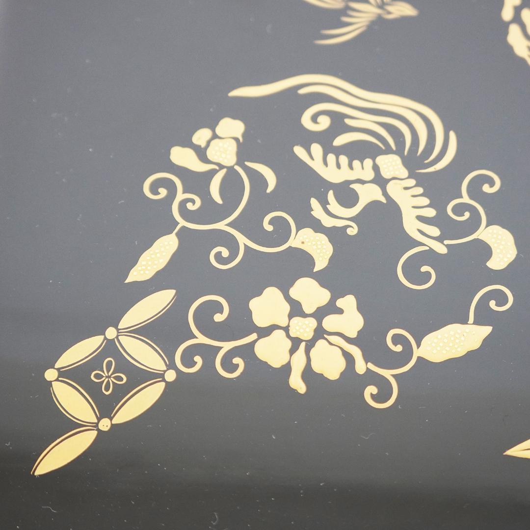 漆 蒔絵 重箱 五段 蓋2枚付き 松竹梅 縁起物 収納箱 付属 黒