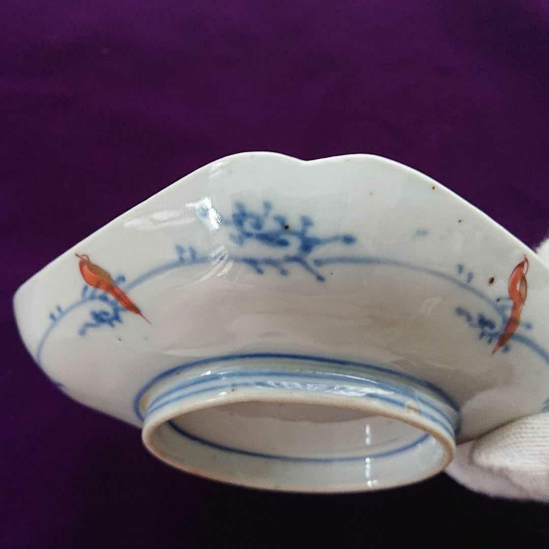 古伊万里 色絵 赤絵 角皿5枚