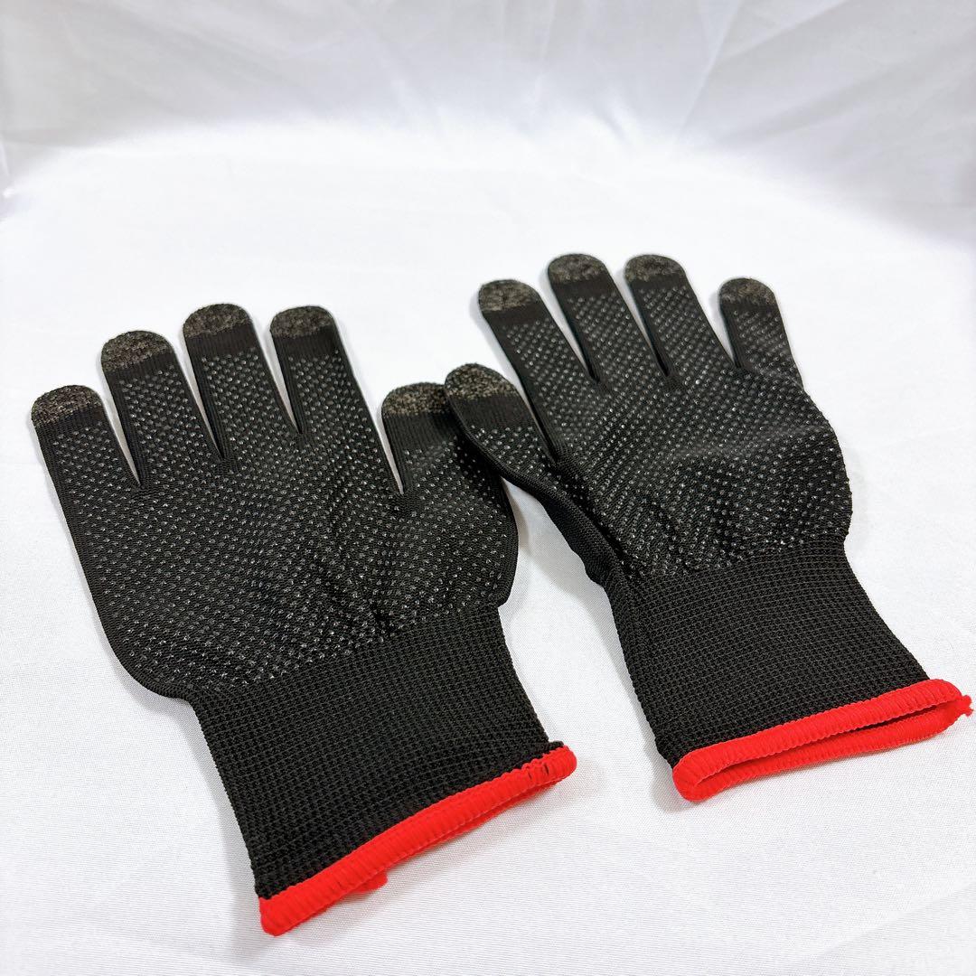 ❣️未使用❣️ゲームグローブ フィンガーゲーム通気性 防汗タッチ ブラック/レッド