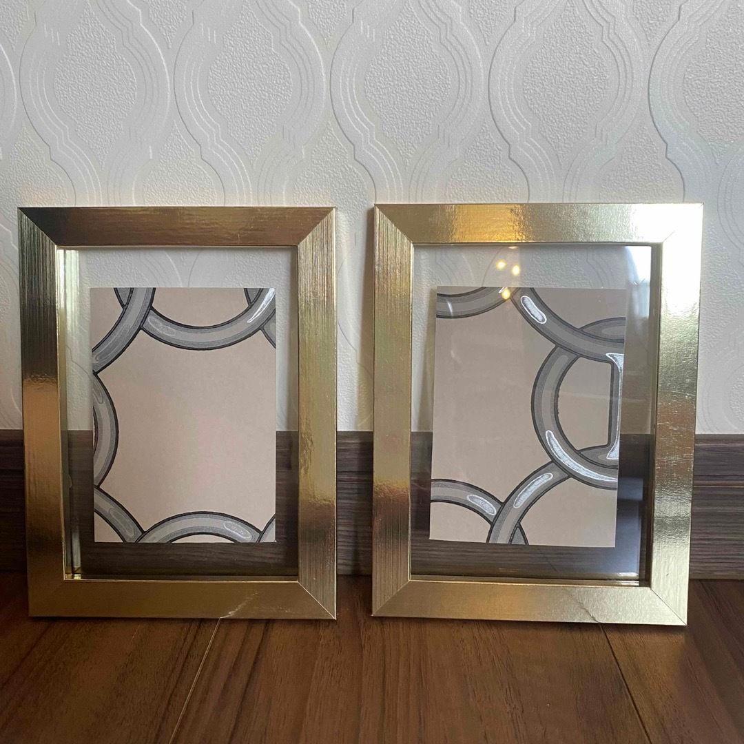 ゴールドメタル写真額縁 2つセット