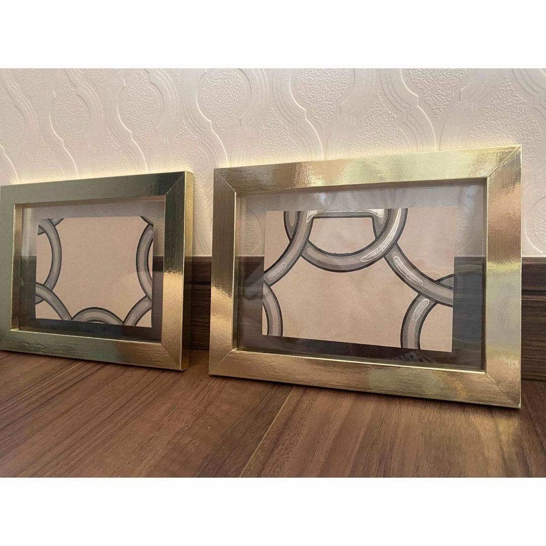 ゴールドメタル写真額縁 2つセット