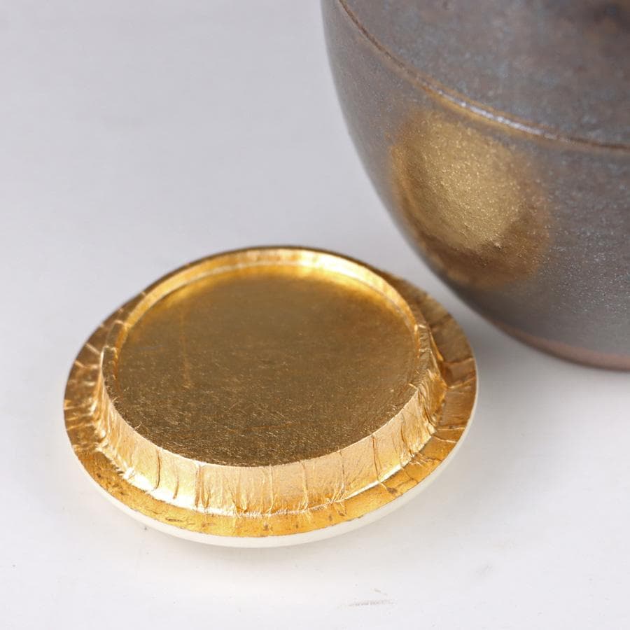 Y3338-1 茶道具 平安 笹田有祥造 模 初花肩衝茶入 共箱・仕覆　　よ