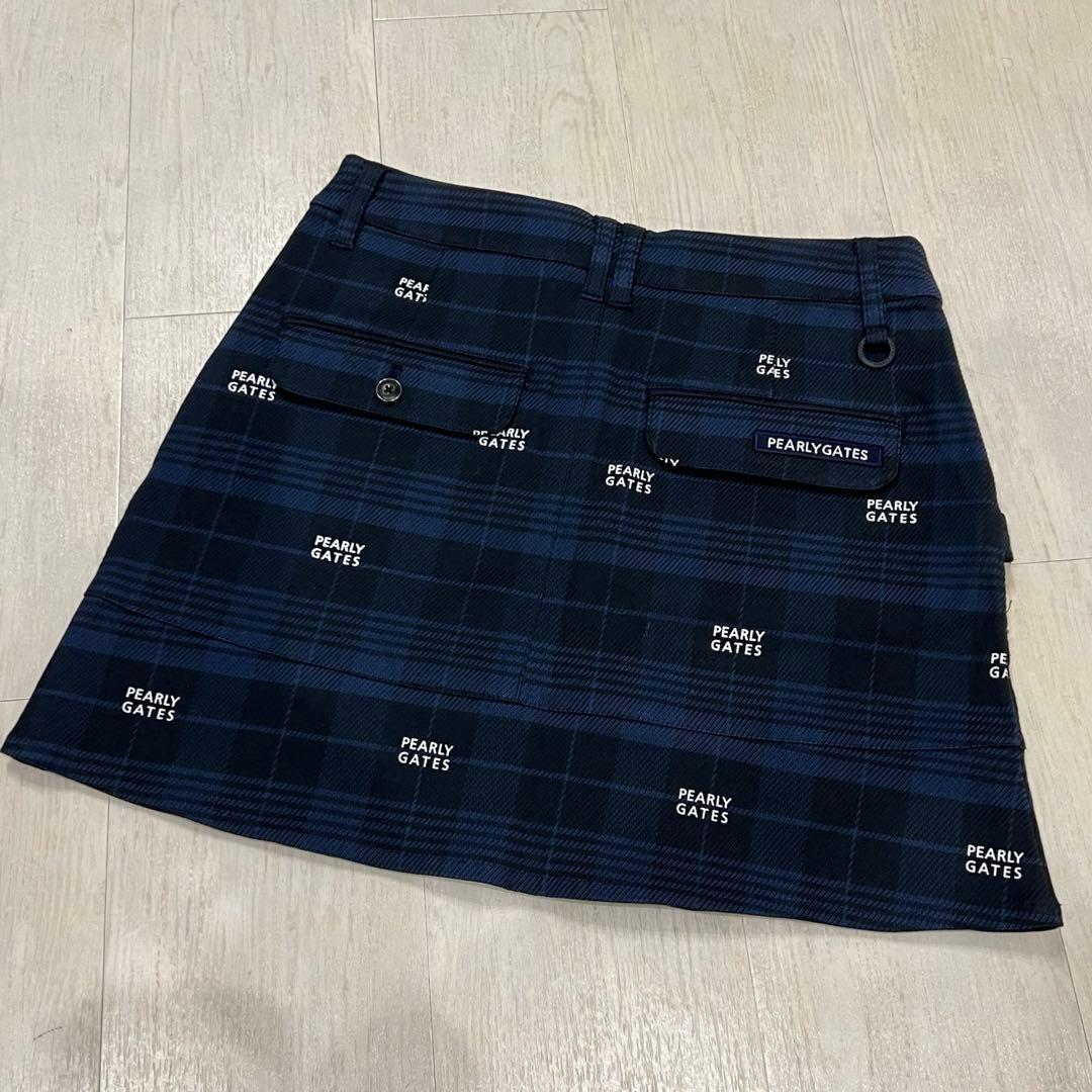 PEARLY GATES パーリーゲイツ 青 チェック スカート サイズ0