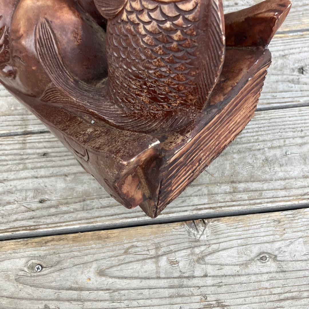 昭和レトロ 精密彫刻 大型 七福神 龍の船 宝船 縁起物 開運 置物 オブジェ