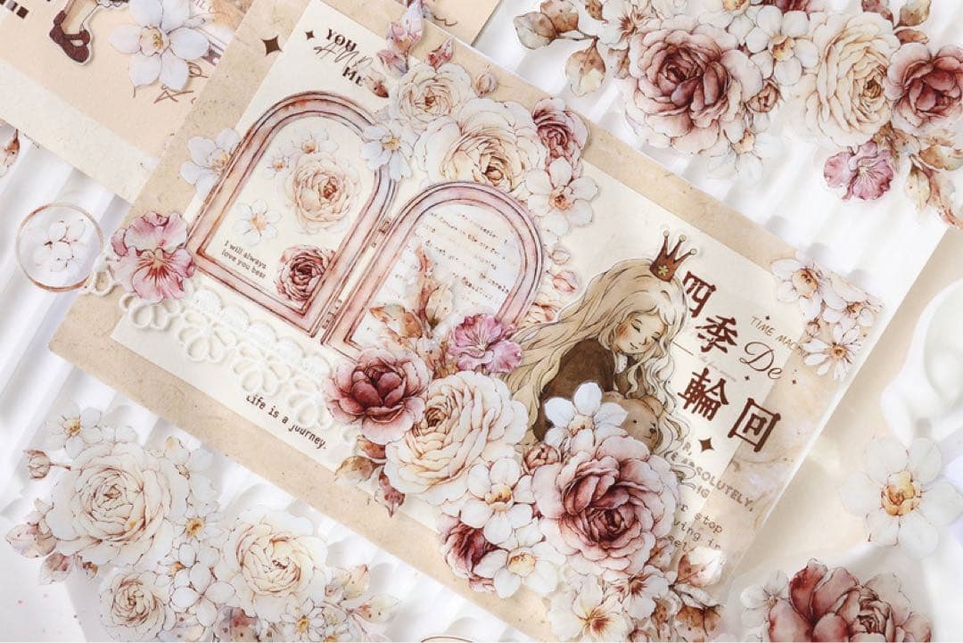 小白家文創《花夕》海外マスキングテープ　マステ 【1807】