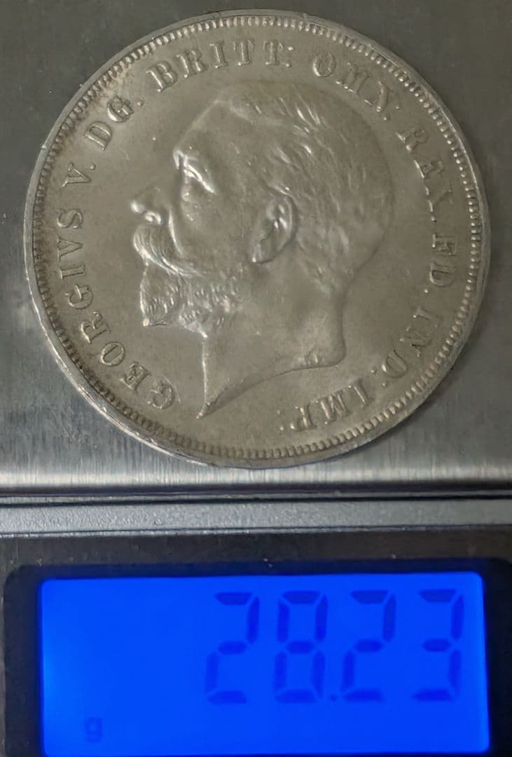 イギリス(英国) ジョージ5世 クラウン銀貨　古銭　シルバー　28.23g