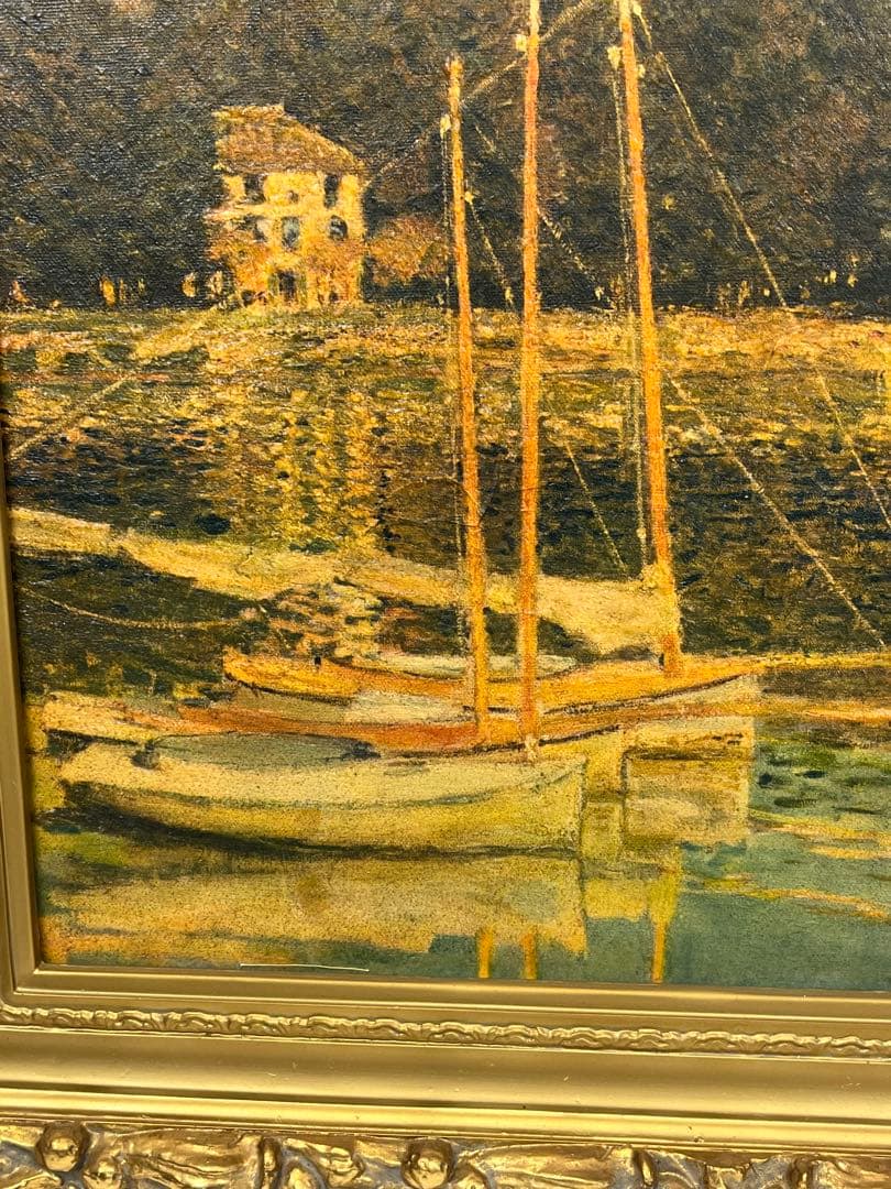 油彩画壁掛け モネ アルジャントイユの橋 複製版 1281