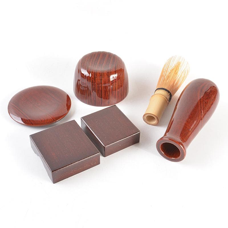 平安　東山麓　東竹園斎作　茶籠　黒楽茶碗　瓢箪振出など　八点一式　DR7039F