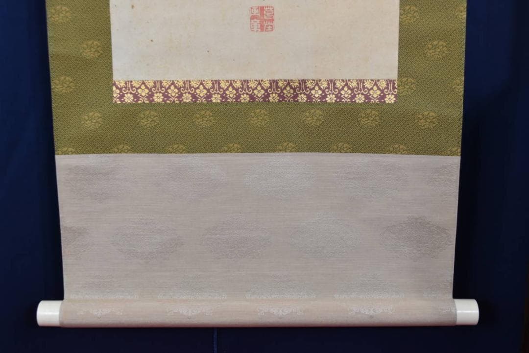 【真作】葛堂栄隆/寿老人図/掛軸☆宝船☆AB-65