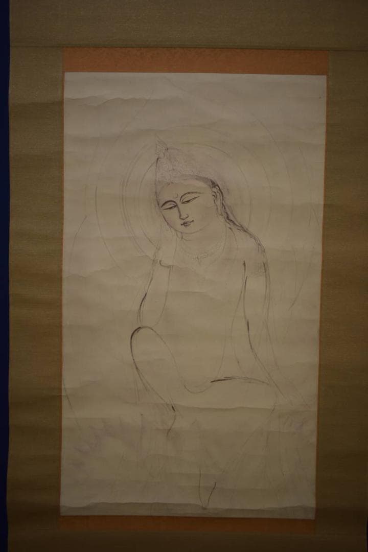 複製/無落款/観音図/工芸/村上華岳？/布袋屋掛軸HI-893