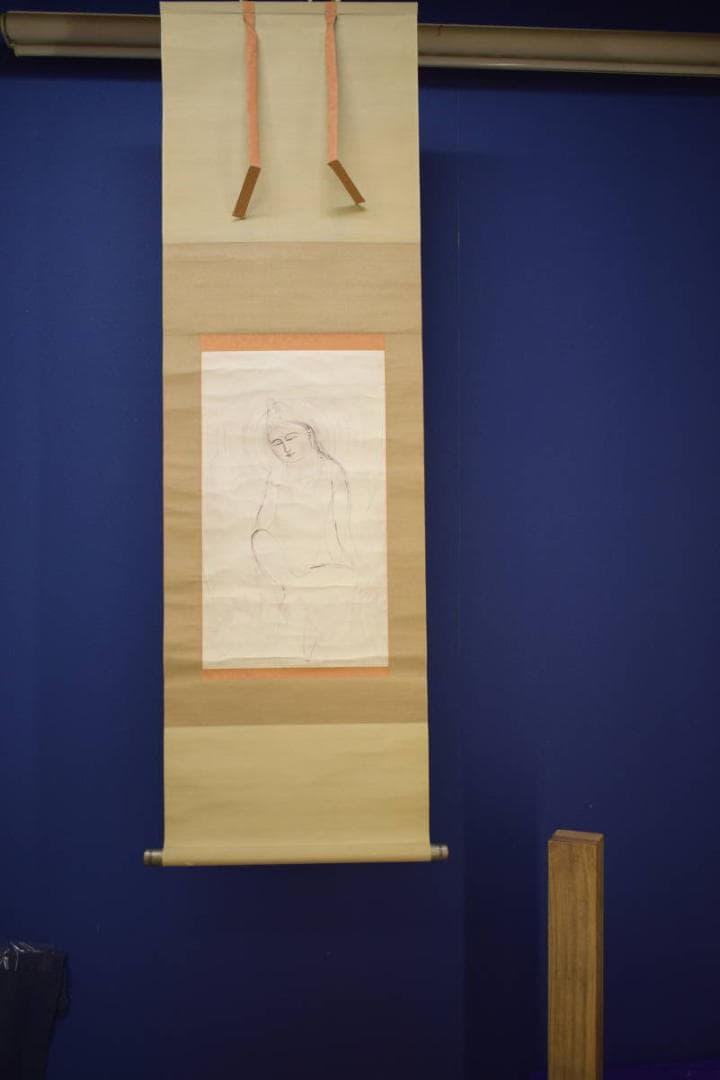 複製/無落款/観音図/工芸/村上華岳？/布袋屋掛軸HI-893