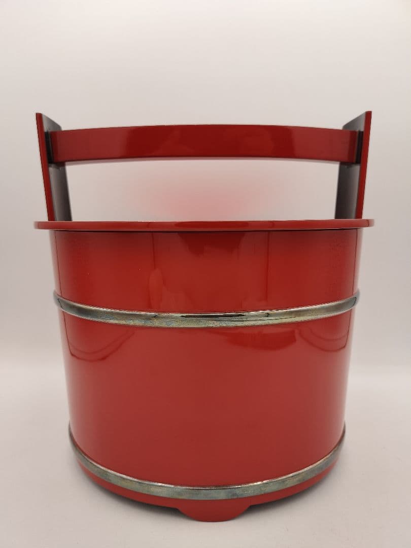 c603 手桶水指 朱銀 輪島静峰 木箱 茶道具 古物