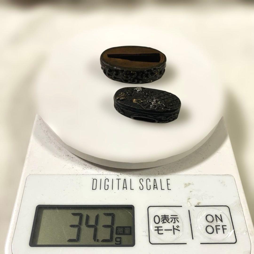 B-79 縁頭　金銀象嵌　武具　刀装具　日本　骨董品　時代物　美術品　工芸品