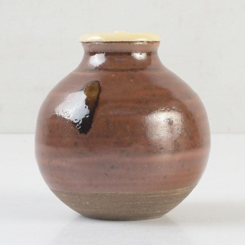 茶道具　瀬戸焼　文琳茶入　仕覆付　共箱　V　9496