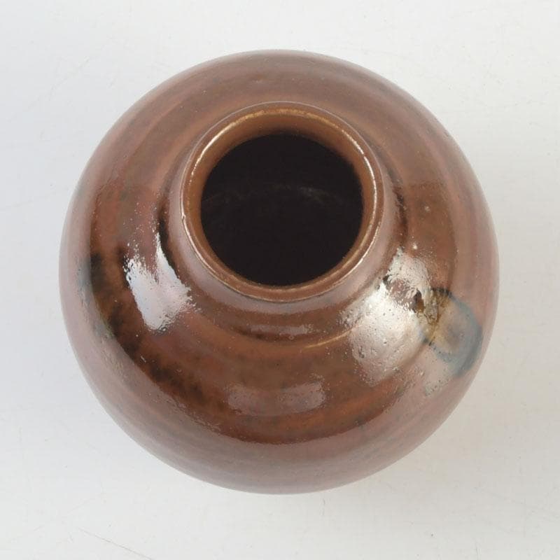 茶道具　瀬戸焼　文琳茶入　仕覆付　共箱　V　9496