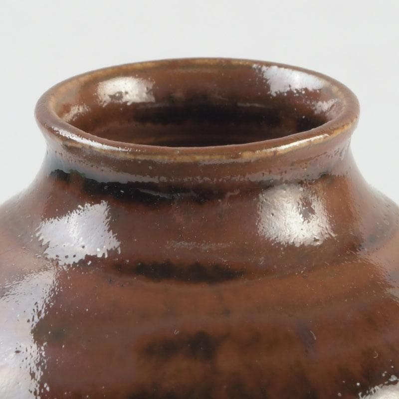 茶道具　瀬戸焼　文琳茶入　仕覆付　共箱　V　9496