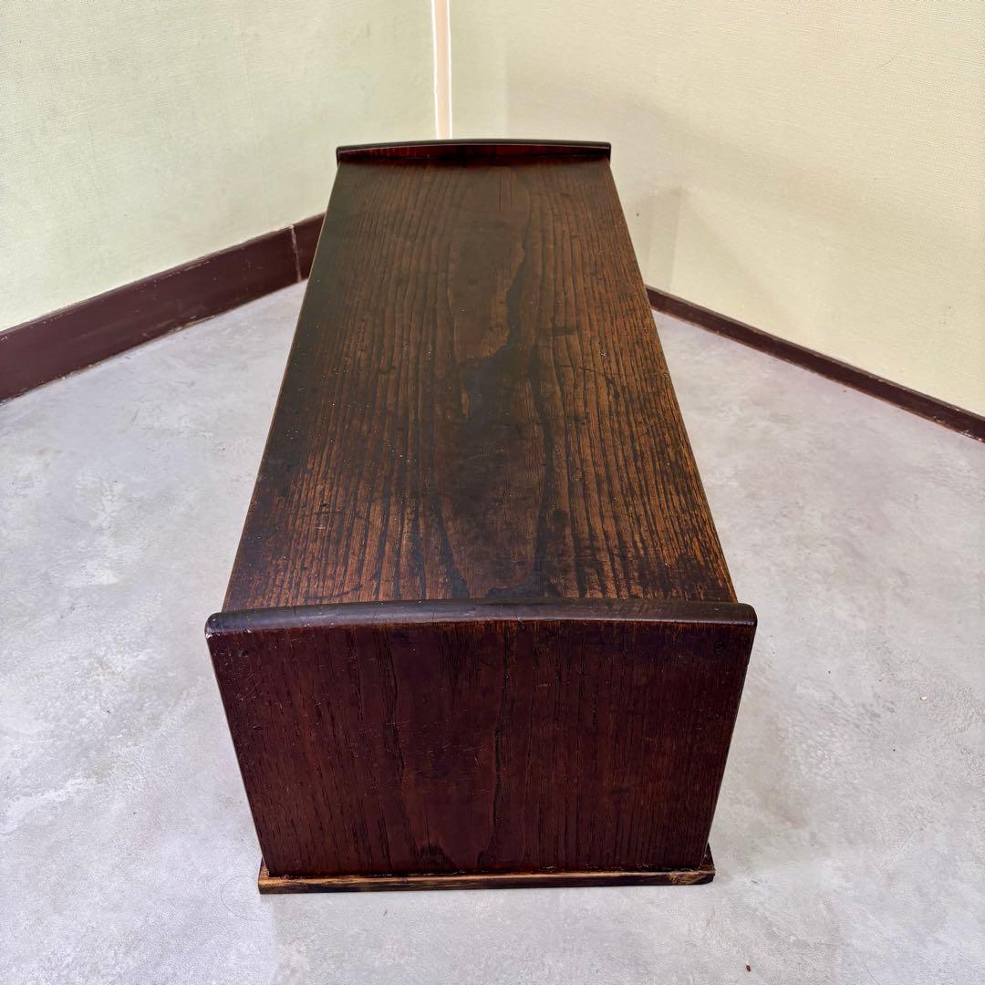 古家具　アンティーク机　ローテーブル　小引き出し３杯　和モダン　飾り台