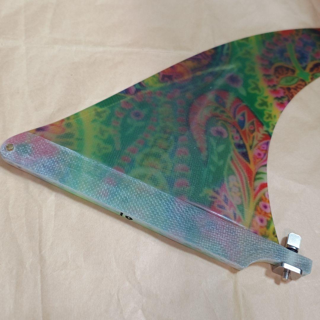 10インチ センターフィン　アートグラス　ロングボード　シングルフィン